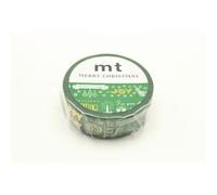 Masking Tape Mt 1,5 Cm Noel Messages De Noël Fond Vert - Calligraphy