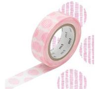 Masking Tape MT - 15 mm - Rond hachuré rose - Masking Tape (MT) Rose G