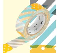 Masking Tape Mt Deco Tsugihagi H - Papier Adhésif À Base De Fibres Végétales Bleu/Gris/Orange 1000 X 1,5 Cm