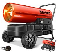 MASKO® Canon de chauffage 30kW Diesel Sécheur de chantier Chauffeur de chantier Générateur d'air chaud Souffleur de chauffage 34L Réservoir avec thermostat Chauffeur d'huile Débit d'air 750m³/h/heure