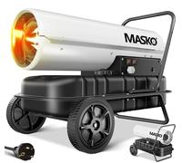 MASKO® Canon de chauffage 30kW Diesel Sécheur de chantier Chauffeur de chantier Générateur d'air chaud Souffleur de chauffage 34L Réservoir avec thermostat Chauffeur d'huile Débit d'air 750m³/h/heure