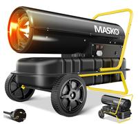 MASKO® Canon de chauffage 30kW Diesel Sécheur de chantier Chauffeur de chantier Générateur d'air chaud Souffleur de chauffage 34L Réservoir avec thermostat Chauffeur d'huile Débit d'air 750m³/h/heure