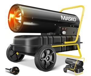 MASKO® Canon de chauffage 30kW Diesel Sécheur de chantier Chauffeur de chantier Générateur d'air chaud Souffleur de chauffage 34L Réservoir avec thermostat Chauffeur d'huile Débit d'air 750m³/h/heure