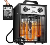 MASKO® Chauffage électrique Aérotherme de chantier avec thermostat intégré Appareil de chauffage électrique avec 3 niveaux de chauffage Soufflerie de chauffage pour une utilisation à l'intérieur et à 