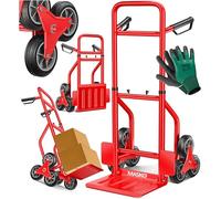 MASKO® Diable pour escaliers Diable 200kg, Pliable Pneus en Caoutchouc Dur | Poignées en Plastique | Cadre en Acier - Rouge