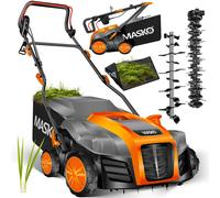MASKO® Élévateur de gazon électrique 2 en 1, aérateur de pelouse, 1800W, largeur de travail de 40 cm, bac de ramassage de 55 litres
