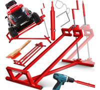MASKO® Élévateur XXL pour tracteurs tondeuses, capacité de levage 450 kg, dispositif de levage pour tondeuses autoportées avec adaptateur, comprenant une brosse