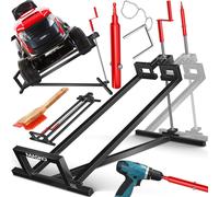 MASKO® Élévateur XXL pour tracteurs tondeuses, capacité de levage 450 kg, dispositif de levage pour tondeuses autoportées avec adaptateur, comprenant une brosse