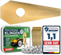 MASKO® Lames de Rechange pour Tondeuses-Robots | Lames de Tondeuses universelles y compris vis Innovantes | Revêtement en Titane | Compatible avec Bosch - 18 pièces