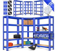 MASKO® : Ensemble de 3 étagères métalliques pour stockage, comprenant 1 étagère d'angle + 2 étagères de stockage, 15 étagères, capacité de charge de 2625 kg