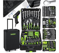 Coffret d'outils MASKO® de 1400 pièces, en aluminium, avec roulettes, fonction trolley, qualité professionnelle