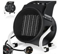 MASKO® Radiateur électrique, radiateur soufflant, radiateur de chantier, radiateur céramique, appareil de chauffage électrique avec thermostat, radiateur électrique à 3 niveaux de chauffage, radiateur