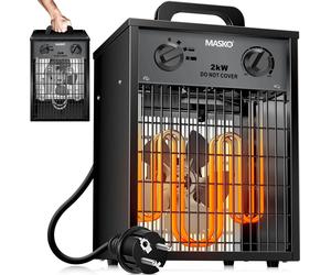MASKO® : Radiateur électrique, ventilateur de chauffage, chauffage de chantier avec thermostat intégré, appareil de chauffage