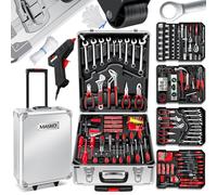 Coffret d'outils MASKO® de 1400 pièces, en aluminium, avec roulettes, fonction trolley, qualité professionnelle