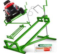 MASKO® XXL - Cric pour tracteur de pelouse 450 kg - Dispositif de levage pour tondeuses autoportées, brosse incluse