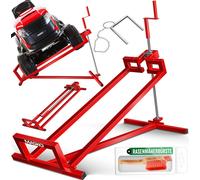 MASKO® XXL - Cric pour tracteur de pelouse 450 kg - Dispositif de levage pour tondeuses autoportées, brosse incluse