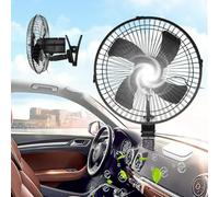MASO Ventilateur électrique à 2 vitesses pour voiture, camion, maison - 25,4 cm - 24 V - Flux d’air Avec clip