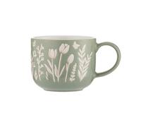 Mason Cash, in The Meadow Lot de 4 tasses en céramique Vert tulipe 400 ml Design réactif et résistant à la cire Passe au micro-ondes et au lave-vaisselle