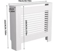 Mason® - Habillage de radiateur - Armoire de radiateur - Prêt à l'emploi - Habillage de radiateur - Habillage de radiateur - Horizontal - Blanc - S