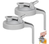 Mason Jar - Lot de 2 couvercles à bec verseur pour bocaux Mason à large goulot - Avec poignée - Anti-fuite et durable