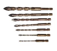 Masonry Drill Bit Set, 7-Piece Precision Tip Hammer Bits, Professional-Grade Tools Brick, Concrete, Granite, Drywall, and Porcelain, Ideal for Construction, Renovation, 12.6cm