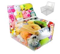 Masoog Grande housse de pouf transparente avec animal en peluche, organisateur de en peluche réutilisable, pour canapé, sol, lit, et tout-petits