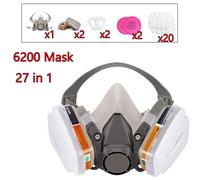 Masque à gaz 6200 avec boîte de cartouches 6001/6002 pour peinture automobile, vapeurs acides organiques, filtres 5N11, anti-poussière, usage minier 306 Adapter 27in1