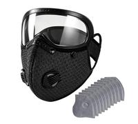 Masque anti-poussière à filtre à charbon réutilisable - Lunettes antibuée e | Housse de protection respirante à 5 adaptée au travail du bois, aux ateliers, au jardinage, à la construction et aux