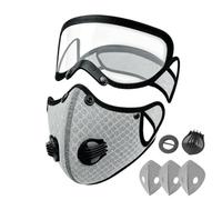 Masque Anti-poussière Avec Filtre À Charbon Réutilisable Avec Lunettes | Pour Menuiserie, Ponçage, Jardin, Chantier - Réutilisable, Filtres Remplaçables, Anti-buée