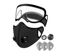 Masque anti-poussière Cache-visage à filtre à charbon avec lunettes