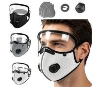 Masque Anti Poussière Réutilisable, Avec Lunettes Protection Filtre Charbon | Masque De Protection Contre La Poussière, Ajustable Pour Ponçage Bricolage Jardinage Travail Du Bois Construction