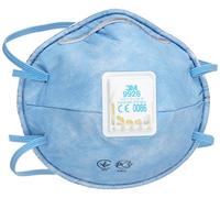 Masque antipoussière coque spécifique odeurs gênantes et gaz acides 3M™ 9926 - FFP2, avec soupape Coolflow™, Certifié EN sécurité