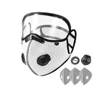 Masque de chantier pour protection contre la poussière - Filtre à charbon avec lunettes de protection réglables - Masque anti-poussière pour le travail du bois - Pour l'extérieur, la cour, l'industrie