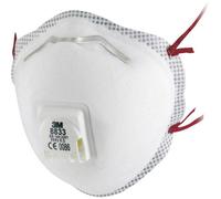 3M 8833 Masque de protection respiratoire FFP3 avec valve d'expiration Cool-Flow, jusqu'à 30 fois la limite d'exposition x10 morceau