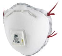 3M 8833 Masque de protection respiratoire FFP3 avec valve d'expiration Cool-Flow, jusqu'à 30 fois la limite d'exposition x10 morceau