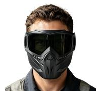 Masque de protection coupe-vent anti-buée pour moto avec lunettes amovibles | Masque de soudage 2 en 1 réglable pour ski, soudure, cyclisme, travail, jardinage