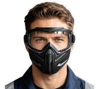 Masque de protection coupe-vent anti-buée pour moto avec lunettes amovibles | Masque de soudage 2 en 1 réglable pour ski, soudure, cyclisme, travail, jardinage