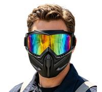 Masque de protection faciale anti-buée | Avec Lunettes Amovibles Et Écran De Protection Extérieur Coupe-Vent | Écran Facial De Soudage Réglable Deux En Un - Pour Hommes Vélo Travail Et Soudure