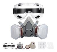 Masque de Protection, Respiratoire Réutilisable avec Filtres et Lunette Anti poussière Anti gaz