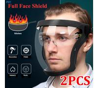 Masque de Protection Transparent anti-éclaboussures, masque Facial de Protection pour l'extérieur, masque de sécurité, couvre-tête, Protection du travail 1PCS Grey Set