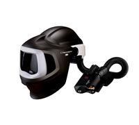 Masque de soudure 3M Speedglas 9100 MP, sans ADF, avec protection respiratoire à air comprimé Versaflo V-500E, tuyau à air QRS, adaptateur 5333506, débitmètre d'air y compris sac de rangement #578800 