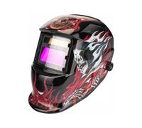 Powermat Masque de soudure professionnel auto-obscurcissant Échelon 9/13 DIN Noir Flammes Rouges