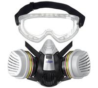 Masque facial à demi avec lunettes de sécurité pour travaux chimiques