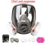 Masque facial complet à gaz 6800, acide/organique/ammoniaque, peinture anti-poussière pour laboratoire de pesticides chimiques 27 in 1 Suit