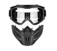 Masque Facial Moto Antibuée | avec Lunettes Amovibles Et Écran De Protection Extérieur Coupe-Vent - Cache-Visage De Protection Faciale Réglable 2 en 1,pour Hommes Ski, Vélo Extérieur, Travail Et