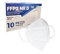 Masque FFP2 NR D 10 Pièces - Masque FFP2 Blanc Certifié CE 0465 EN149:2001+A1:2009 | Demi-Masque Filtrant 5 Couches Made in Italy | Masque Anti Poussière Adulte Scellé Individuellement