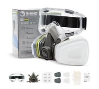 Masque Protection Respiratoire Anti Poussière RH-M103 ABEK1 avec Filtres de Protection contre Particules et Gaz | Travaux du Epoxy Resine, Chimique, Acide et Ammoniac | Lunettes du Protection, Gants
