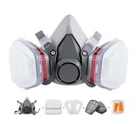 Masque respirant réutilisable avec 10 filtres - Respirateur demi-masque pour le travail du bois, soudure, polissage et protection du travail
