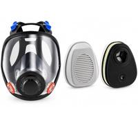Masque Respiratoire Complet en Silicone avec Filtres ABEK1P3 Taille L | 1 Masque + 1 Paire de Filtres à Baïonnette, Protection ABEK1P3, Usage Industriel, Silicone Résistant