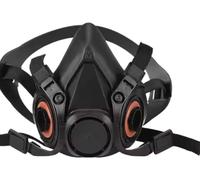 Masque respiratoire, fabriqué en silicone et en polypropylène de haute qualité, dimensions : 25 cm x 15 cm x 10 cm. Compatible avec les filtres standard 6001. Filtre à charbon actif, protection contre